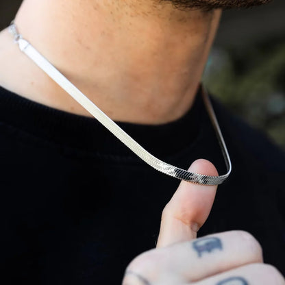 Collier chaîne serpent de style hip hop pour hommes nouvelle mode collier en acier inoxydable couleur argent accessoires de bijoux cadeau de fête 