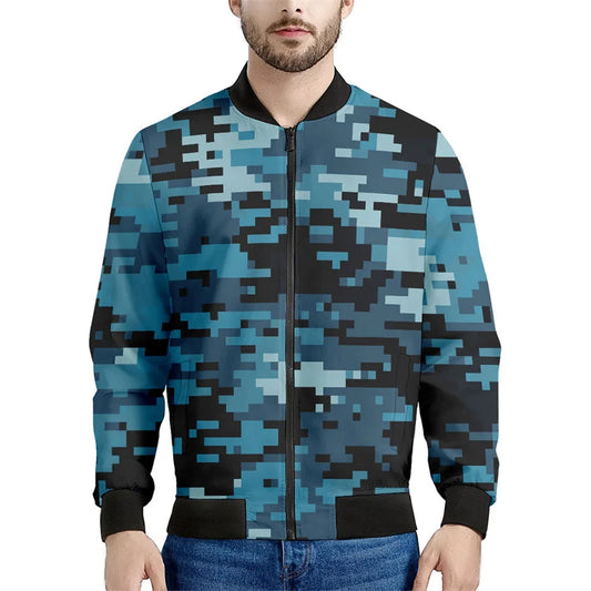 Chaqueta con patrón de camuflaje de mosaico para hombre, sudaderas casuales de manga larga con estampado , Chaquetas deportivas con cremallera, abrigo, Tops de calle
