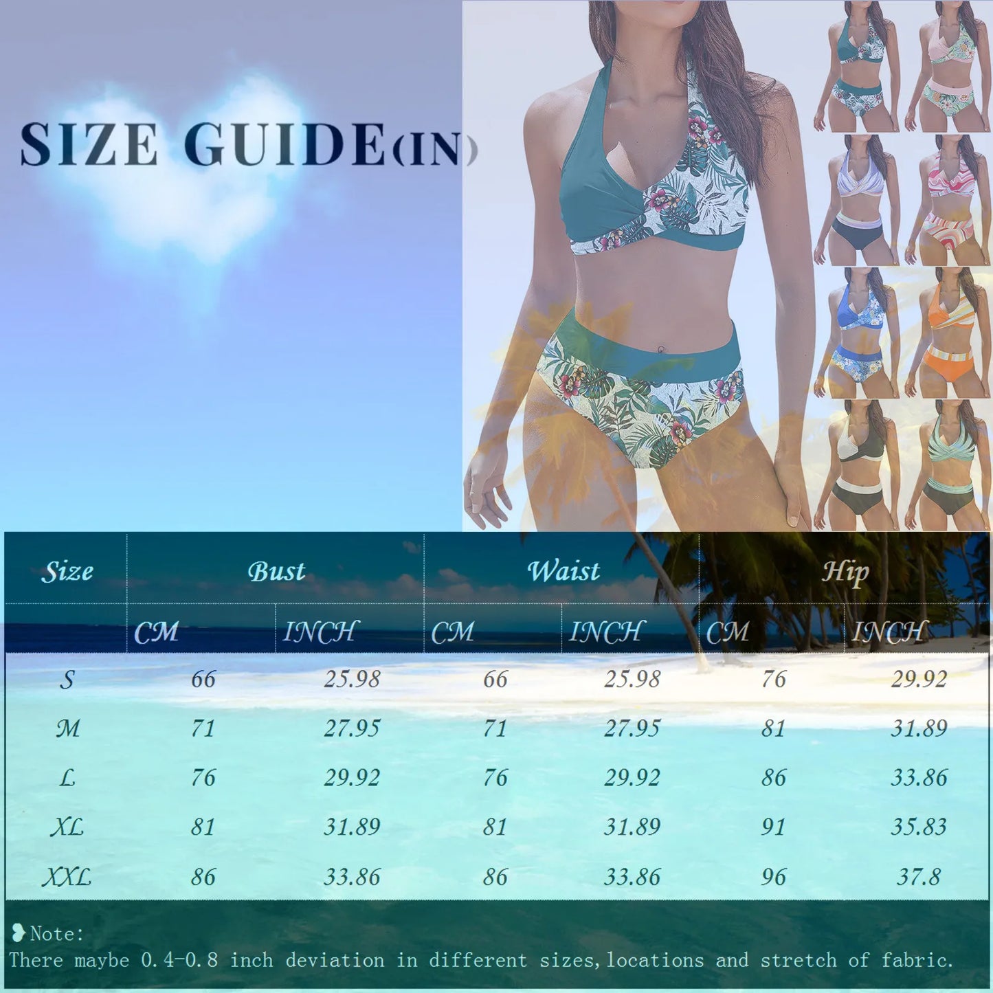 Bikini de playa con estampado floral y bloques de color para mujer, traje de baño de cintura alta de dos piezas para adolescentes