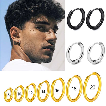 1 paire de boucles d'oreilles créoles en acier inoxydable pour femmes et hommes, petites boucles d'oreilles couleur or pour filles, bijoux pour femmes, boucles d'oreilles pour piercing au cartilage