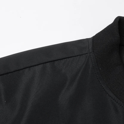chaqueta corta holgada de Color sólido con cuello de béisbol para hombres de negocios Casual abrigo fino tendencia