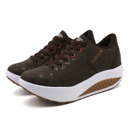 Zapatos deportivos informales para mujer, zapatillas transpirables y cómodas con Tacón de Cuña y suela gruesa