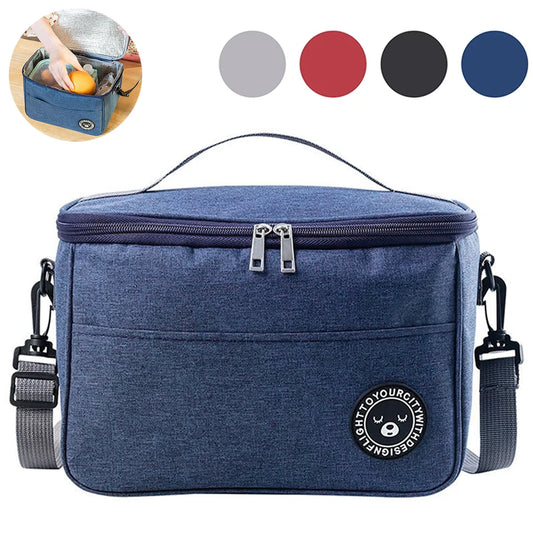 Bolsa de almuerzo portátil con correa para el hombro, bolsa aislante, bolsa para lonchera, bolsa de almuerzo impermeable y gruesa para estudiantes。-zmt
