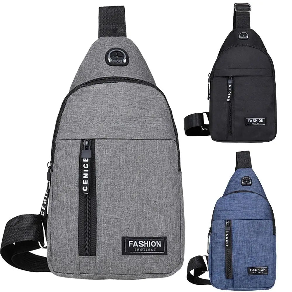 Korean style men's chest bag, waterproof shoulder bag, casual sports bag
