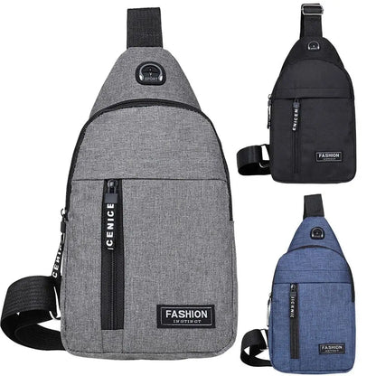Korean style men's chest bag, waterproof shoulder bag, casual sports bag