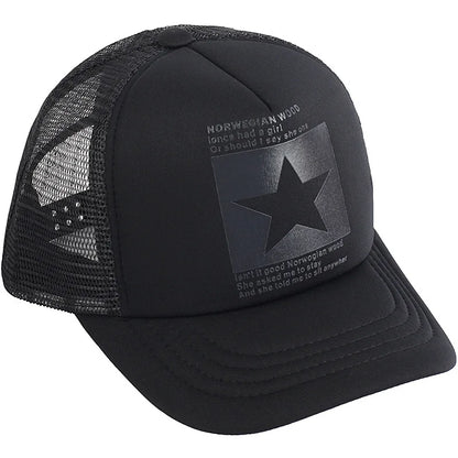 Gorras de moda para hombres y mujeres, gorras de verano transpirables con cierre trasero y estrellas