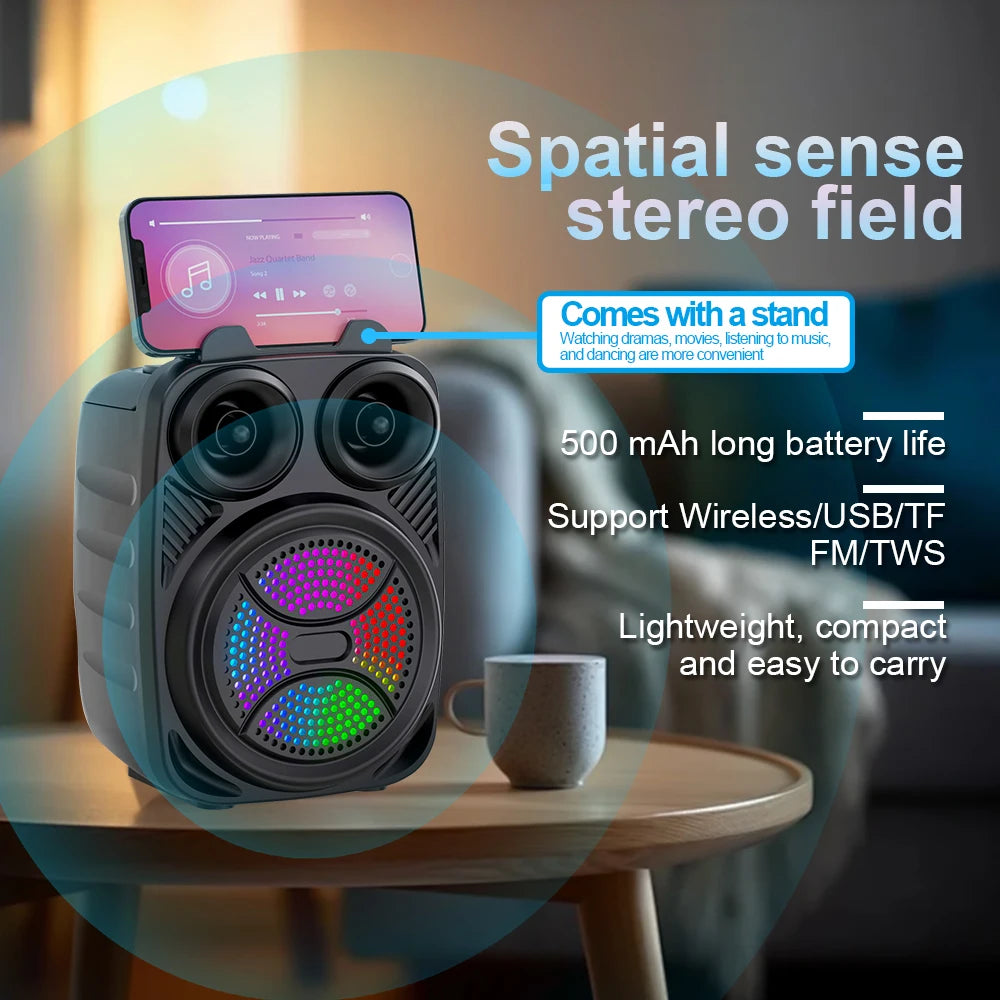 Altavoz Bluetooth de 500 mAh, caja de sonido, altavoces Bluetooth de alta potencia.