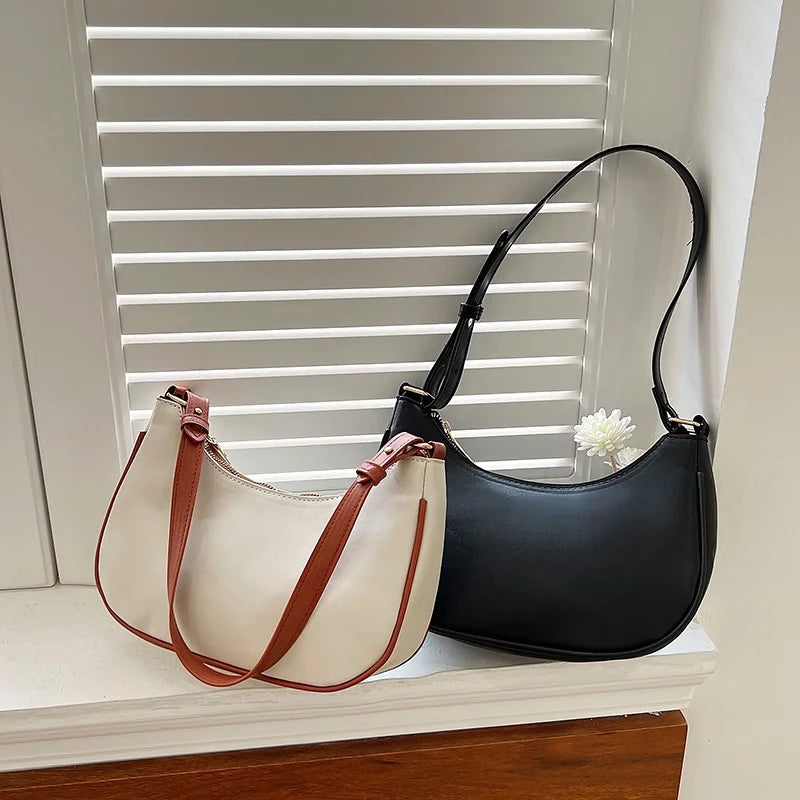 Bolso vintage para axila con bola de masa para mujer, bolso de hombro de cuero de PU
