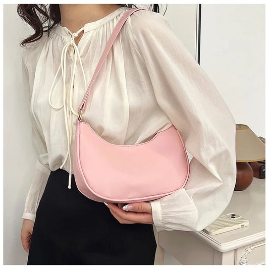 Bolso vintage para axila con bola de masa para mujer, bolso de hombro de cuero de PU