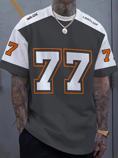 Camiseta Deportiva Casual Ligera y Transpirable con Estampado Digital para Hombre, Verano 2026