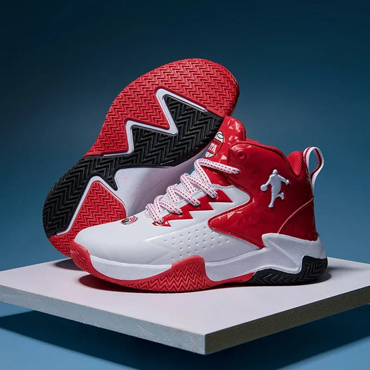 Zapatillas de baloncesto para niños, niñas y adolescentes transpirables, antideslizantes, con cordones, para entrenamiento en interiores y exteriores, zapatillas de tenis