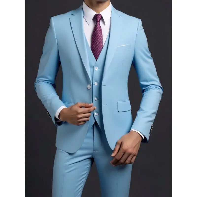 traje de boda informal de estilo británico de negocios de caballero a la moda para presentador de banquete de color sólido