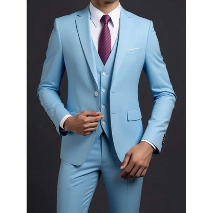 traje de boda informal de estilo británico de negocios de caballero a la moda para presentador de banquete de color sólido