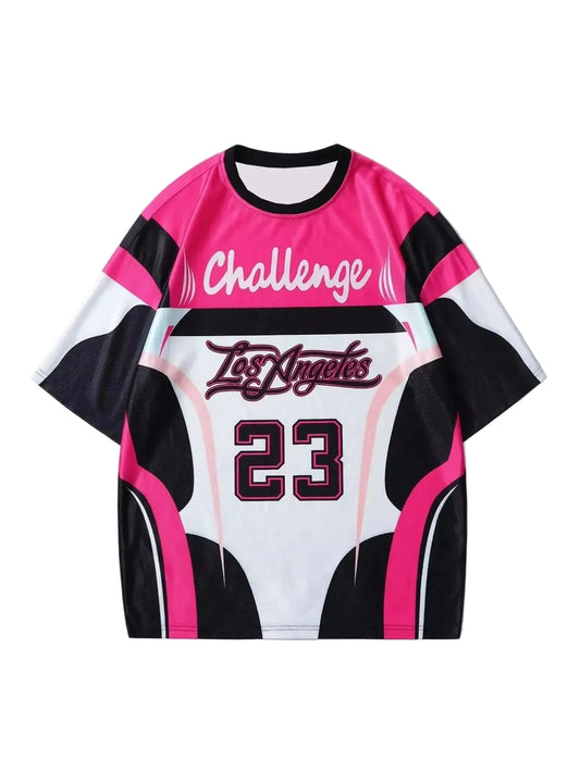 Camiseta Deportiva Casual Ligera y Transpirable con Estampado Digital