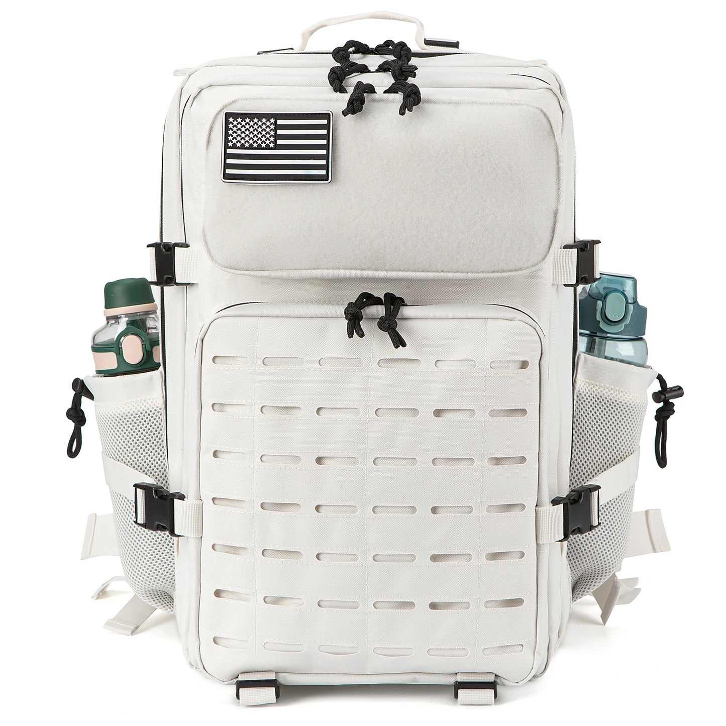 Sac à dos tactique pour hommes et femmes, sac de survie en plein air, petit sac à dos d'école avec porte-bouteille d'eau 25L/45L