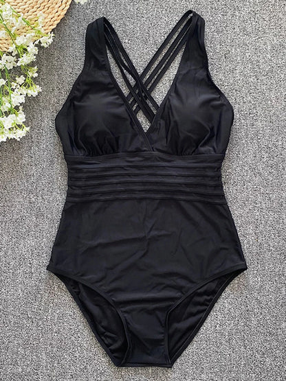 Traje de baño de una pieza con cuello en V para mujer, bañador vintage sexy de leopardo, traje de baño para mujer, traje de baño para playa, 2025