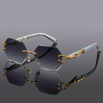 Gafas deportivas con estampado geométrico de leopardo para mujer, montura compuesta ligera y duradera, gafas de moda urbana
