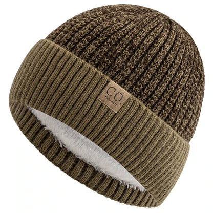 sombreros de invierno Unisex de dos tonos, añaden forro de piel, gorro cálido a la moda para hombres y mujeres