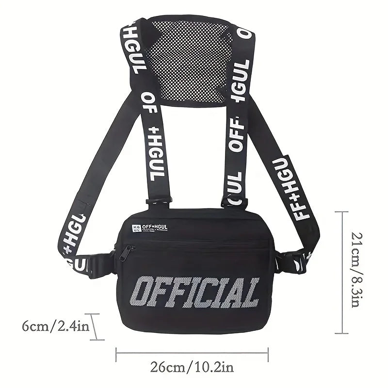 Men's style chest bag, two-strap tactical chest rig vest, bags for travel, hiking and outdoor sports