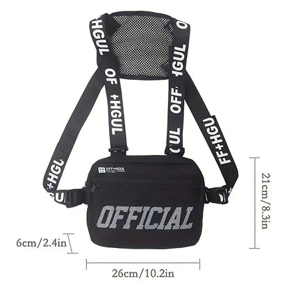 Men's style chest bag, two-strap tactical chest rig vest, bags for travel, hiking and outdoor sports