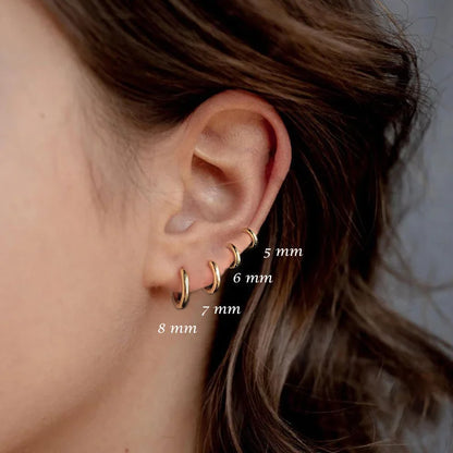 1 paire de boucles d'oreilles créoles en acier inoxydable pour femmes et hommes, petites boucles d'oreilles couleur or pour filles, bijoux pour femmes, boucles d'oreilles pour piercing au cartilage