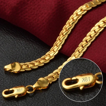 Collier chaîne Figaro 5 mm plaqué or 18 carats pavé latéral pour femmes hommes mode mariage fiançailles bijoux 925 argent sterling cadeaux 