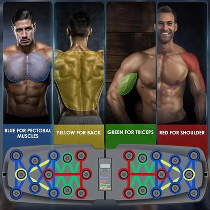 Tabla de flexiones con conteo automático inteligente, soporte plegable para flexiones múltiples con sensor corporal para fortalecer los músculos centrales y mantener la estabilidad en casa.