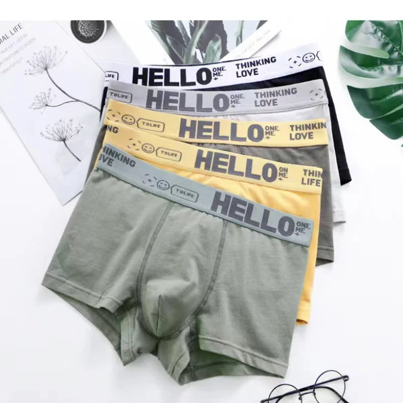 5-piece men's underwear, sexy boxer shorts, comfortable, breathable, fashion, new style 