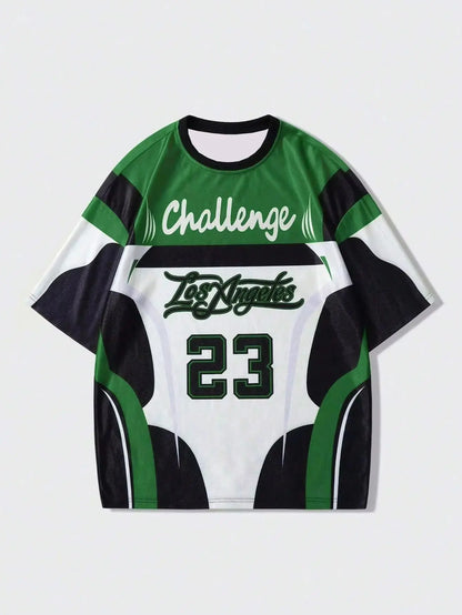 Camiseta Deportiva Casual Ligera y Transpirable con Estampado Digital