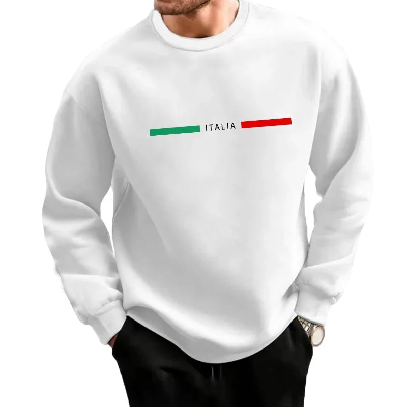 Chándal de otoño para hombre, sudadera italiana con cuello redondo, pantalones de chán, dal, conjunto de 2 uds.Jersey deportivo informal, pantalones, ropa deportiva para hombre