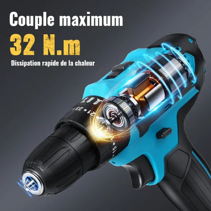 Cordless Impact Drill Electric Screwdriver Electric Hammer Mini Hand Drill Lithium-ion Battery Power Tools 28V