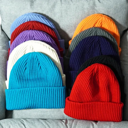 Gorros de punto cálidos de Color sólido Unisex para mujeres y hombres invierno otoño al aire libre mantener