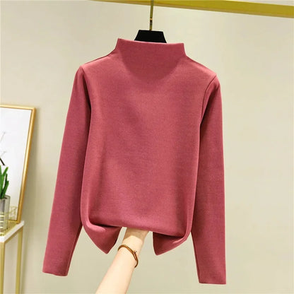 Camisa gruesa de manga larga con Base de forro polar de doble cara para mujer