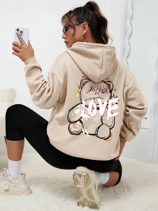 Sudadera con capucha  sudadera moda Casual calle con capucha otoño ropa informal cálida mujer