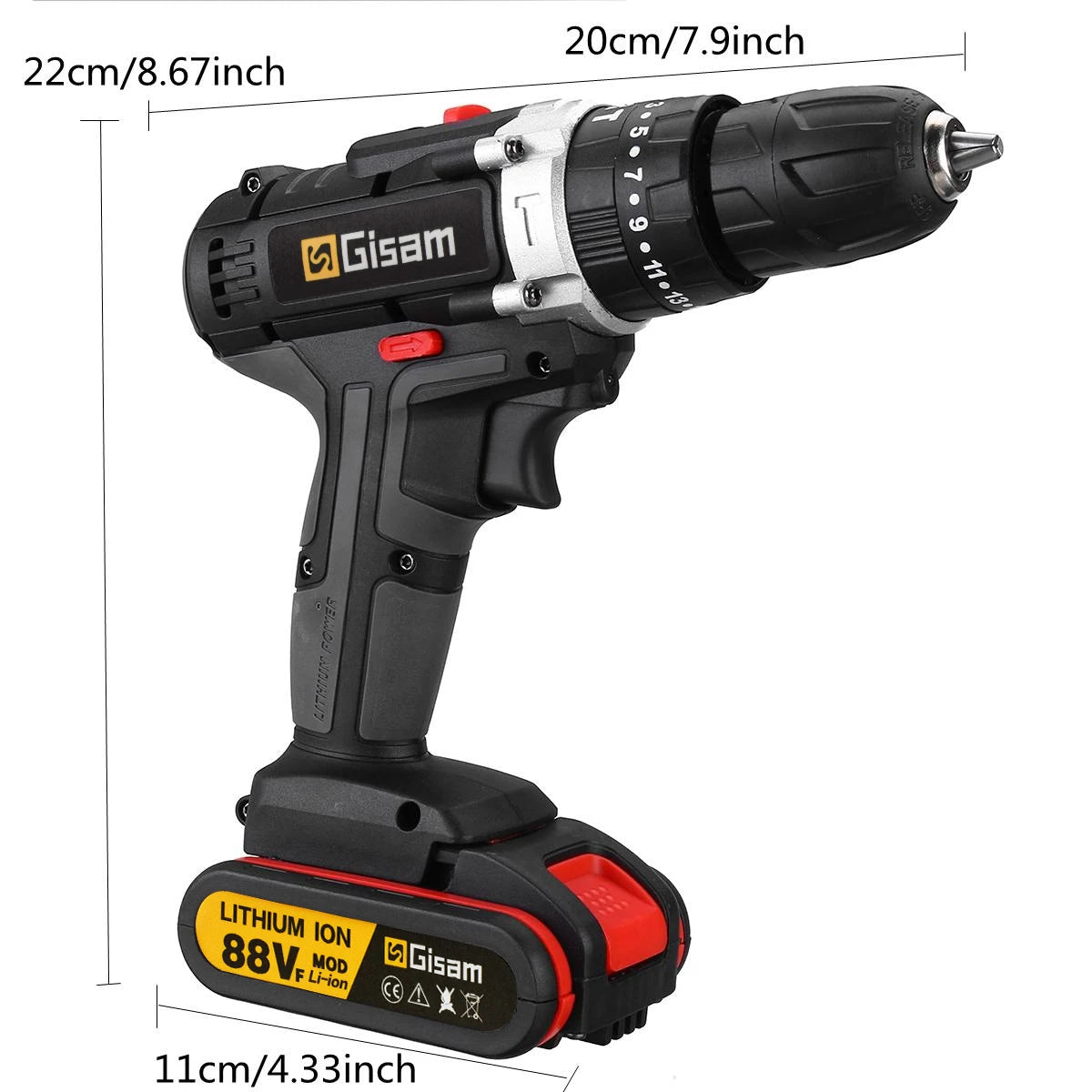 Cordless Impact Drill Electric Screwdriver Electric Hammer Mini Hand Drill Lithium-ion Battery Power Tools 88VF