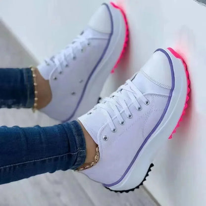 Zapatos casuales nuevos para mujer, de lona, con cabeza redonda, color liso, de caña baja y talla grande, para otoño y verano
