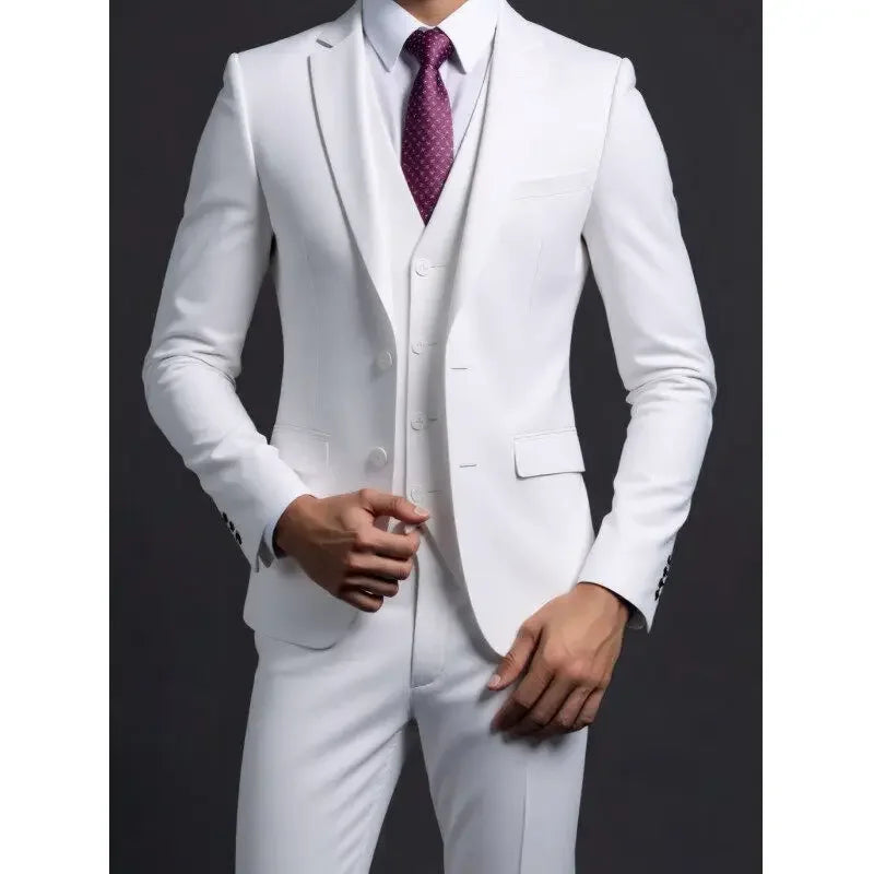 traje de boda informal de estilo británico de negocios de caballero a la moda para presentador de banquete de color sólido