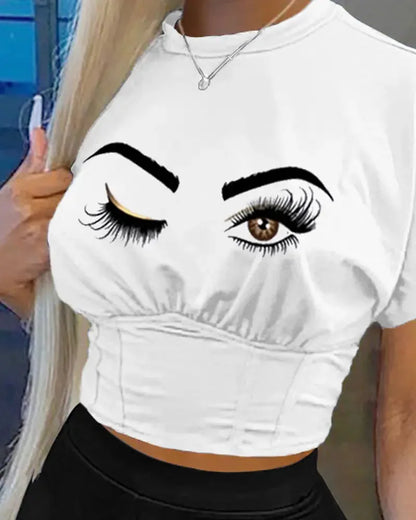 Conjunto informal de camiseta y pantalones cortos de manga corta con cuello redondo para mujer, blusa con estampado de letras de verano, pantalones cortos lisos, conjunto de dos piezas para mujer