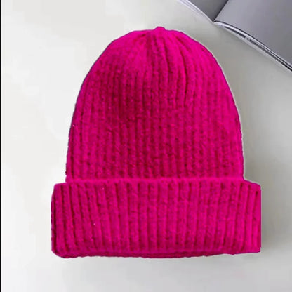 Nuevo gorro de invierno de colores caramelo, gorro tejido para mujer, gorro cálido y suave a la moda, gorro de lana estilo , gorro elegante que combina con todo