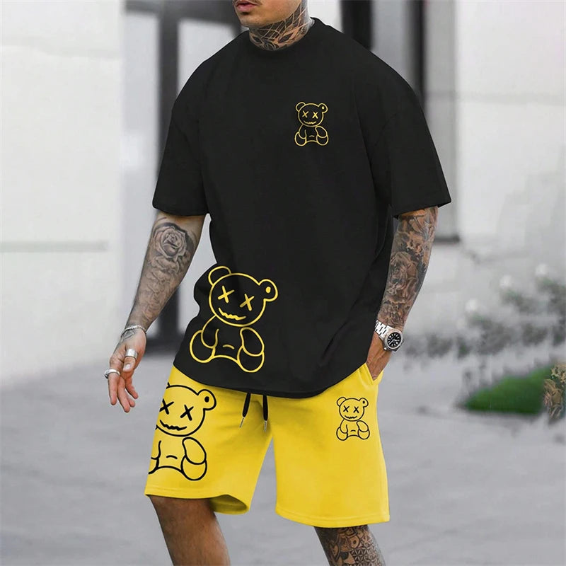 Talla grande 4xL, 5xL, 6XL , conjunto holgado de verano para uso diario en pareja, pantalones cortos de manga corta
