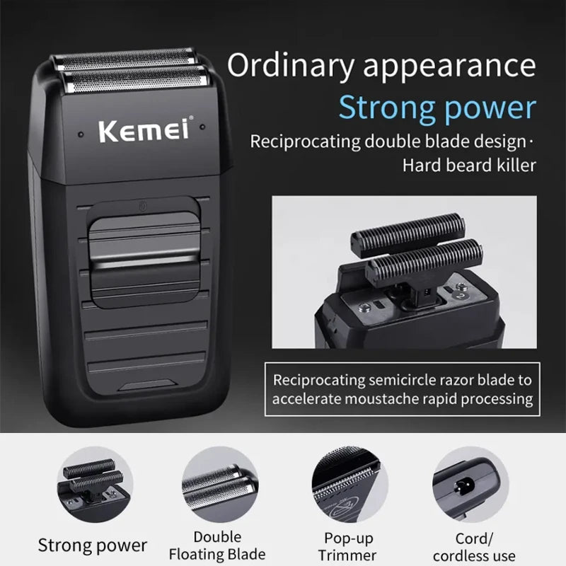 Kemei KM-2296 KM-2299 Kit de tondeuse à cheveux Rasoir électrique pour hommes Tondeuse à cheveux professionnelle