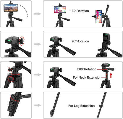 Trípode para cámara de teléfono con control remoto Bluetooth, ligero y universal para fotografía, compatible con Xiaomi, Huawei y DSLR.