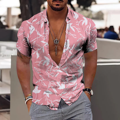 Chemises cocotiers pour hommes, chemises imprimées en 3D pour hommes, chemises de plage à manches courtes, chemisier tendance pour hommes, chemise 
