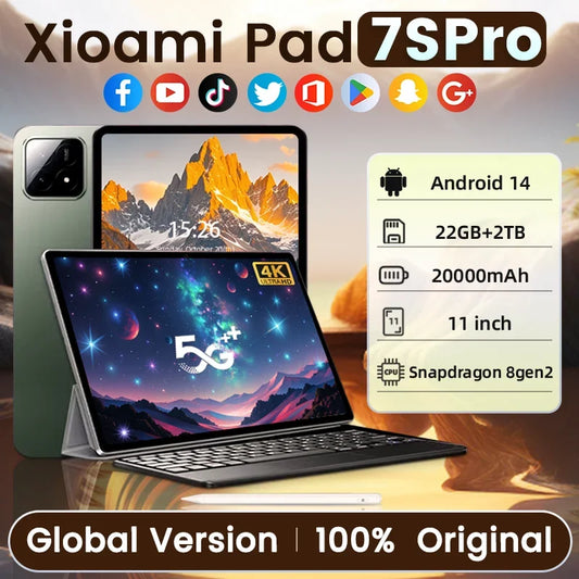 Tableta Pad 7S Pro Global Mi de 11 pulgadas, Android 14, 16 GB, 1 TB, Snapdragon 8 Gen2, 4K HD, 5G, WIFI, Bluetooth, WPS, 20000 mAh, 2025