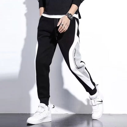 Pantalones negros para hombre, pantalones cómodos de moda, pantalones de chándal informales para hombre