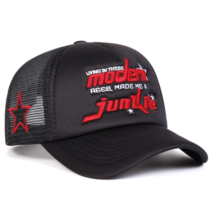 Gorras de red de béisbol con bordado modernas Unisex, sombreros casuales ajustables para exteriores para primavera y verano