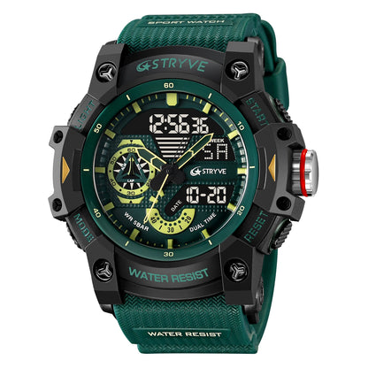Reloj deportivo electrónico de moda para hombre, resistente a golpes, resistente al agua, con alarma LED y cronómetro