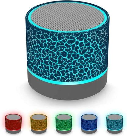 Altavoz inalámbrico mini con Bluetooth, altavoz portátil con subwoofer enchufable, sonido y luz LED, regalo, novedad de 2024
