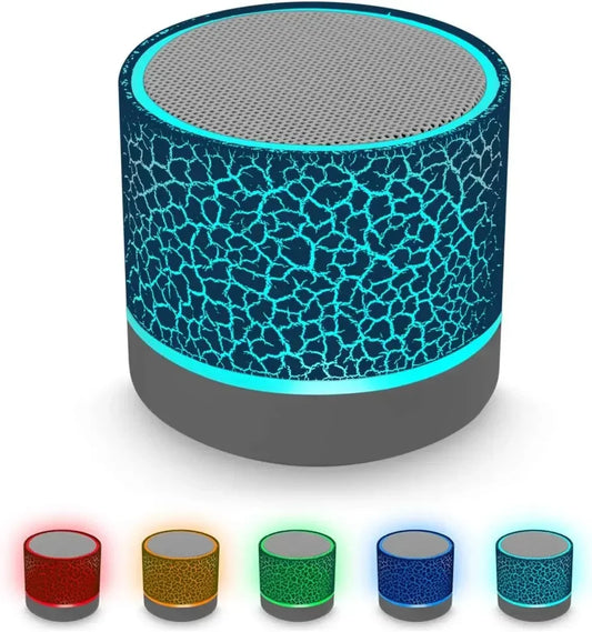 Altavoz inalámbrico mini con Bluetooth, altavoz portátil con subwoofer enchufable, sonido y luz LED, regalo, novedad de 2024
