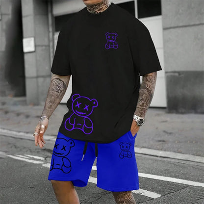 Talla grande 4xL, 5xL, 6XL , conjunto holgado de verano para uso diario en pareja, pantalones cortos de manga corta